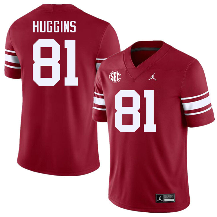 Oklahoma Sooners #81 Will Huggins College Football Jersey Stitched-Throwback